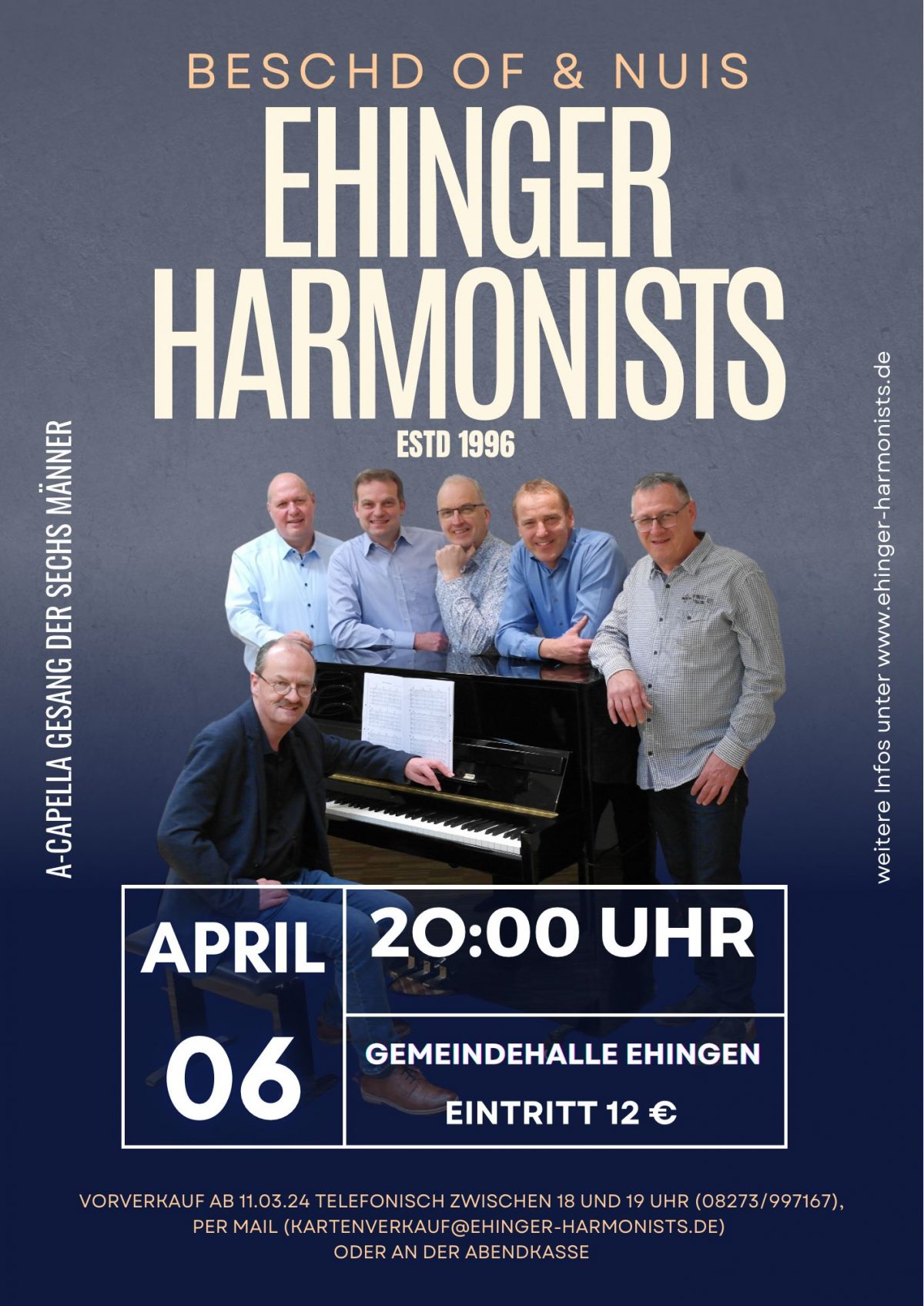 Konzert „Beschd of & Nuis“ der Ehinger Harmonists